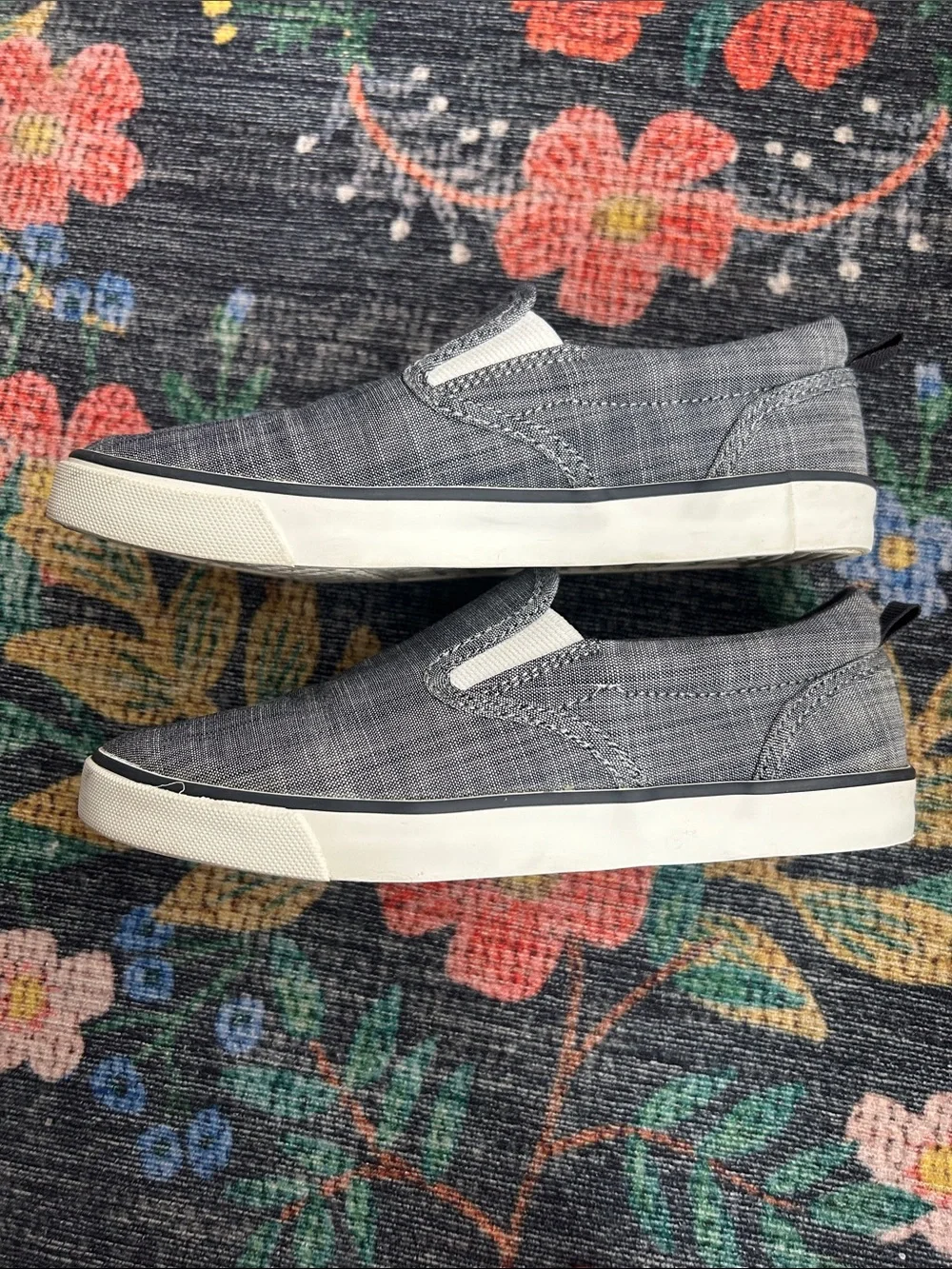Gap Boys Blue Chambray Slip-On Sneakers, Size 2